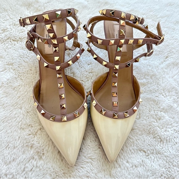 NEW!!! Valentino Garavani Patent Rockstud Ankle Strap Heels size 39 EU 1250$ - Picture 2 of 6